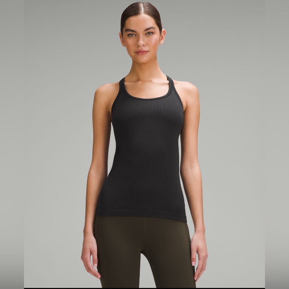 Lululemon Black Ebb To Street Racerback Tank Top, Size 12